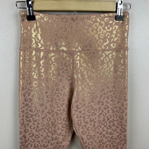 ZYIA Active Light n Tight Hi Rise 7/8 Leggings Size 4 Gold Leopard Athletic Gym - Picture 4 of 8